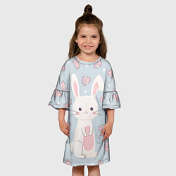 Платье клеш для девочки Маленький зайчонок, цвет: 3D-принт — фото 2