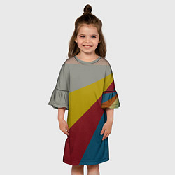 Платье клеш для девочки Разнoцветные линии, цвет: 3D-принт — фото 2