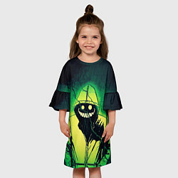 Платье клеш для девочки Halloween - призрак в плаще, цвет: 3D-принт — фото 2
