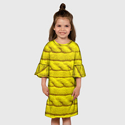 Платье клеш для девочки Жёлтый свитер - Осень-Зима 2028, цвет: 3D-принт — фото 2