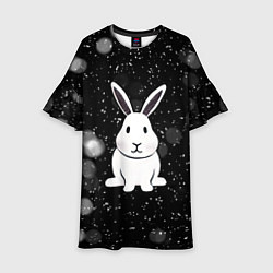 Платье клеш для девочки Год кролика 2023, цвет: 3D-принт