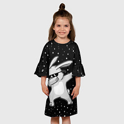 Платье клеш для девочки Кролик ДЭБ и снегопад, цвет: 3D-принт — фото 2