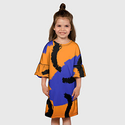 Платье клеш для девочки Абстрактные крупные полосы, цвет: 3D-принт — фото 2