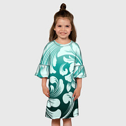 Платье клеш для девочки Гравюра весны, цвет: 3D-принт — фото 2