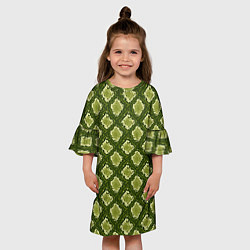 Платье клеш для девочки Милитари Змеиная кожа ромб, цвет: 3D-принт — фото 2