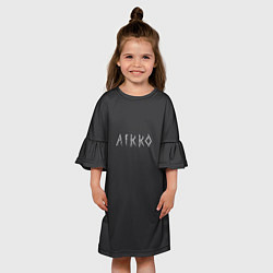 Платье клеш для девочки Aikko надпись, цвет: 3D-принт — фото 2