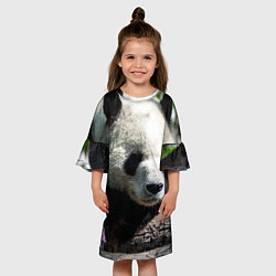 Платье клеш для девочки Пандa, цвет: 3D-принт — фото 2