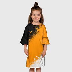 Платье клеш для девочки Имперский флаг - триколор, цвет: 3D-принт — фото 2