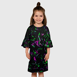 Платье клеш для девочки Токсичные кляксы, цвет: 3D-принт — фото 2