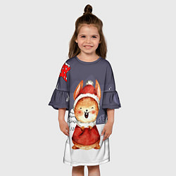 Платье клеш для девочки Зайка - символ года 2023, цвет: 3D-принт — фото 2