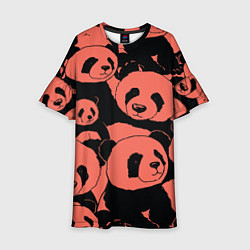Платье клеш для девочки С красными пандами, цвет: 3D-принт