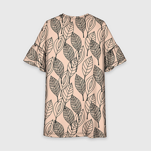 Детское платье Листья штрихованные / 3D-принт – фото 2