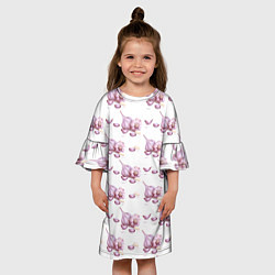 Платье клеш для девочки Чеснок с зубчиками - паттерн, цвет: 3D-принт — фото 2