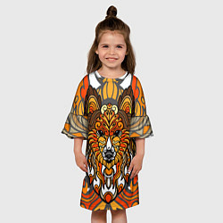 Платье клеш для девочки Узорчатая лиса, цвет: 3D-принт — фото 2