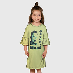 Платье клеш для девочки Илон маск оккупант Марса, цвет: 3D-принт — фото 2