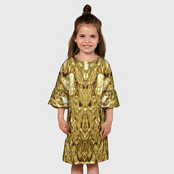 Платье клеш для девочки Золотая кожа, цвет: 3D-принт — фото 2