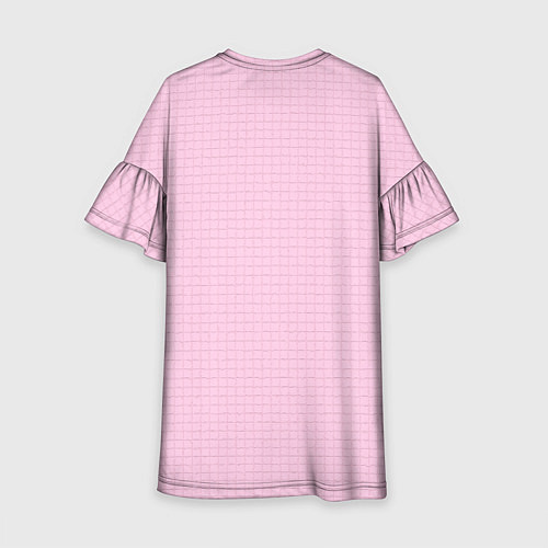 Детское платье Барби - логотип на клетчатом фоне / 3D-принт – фото 2