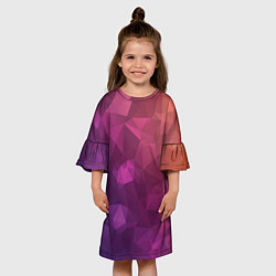 Платье клеш для девочки Разноцветные полигоны, цвет: 3D-принт — фото 2