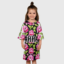 Платье клеш для девочки Анна в цветах, цвет: 3D-принт — фото 2