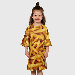 Платье клеш для девочки Картошка фри, цвет: 3D-принт — фото 2