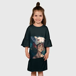 Платье клеш для девочки Princess Mononokes feelings, цвет: 3D-принт — фото 2