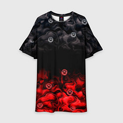 Платье клеш для девочки Генезис абстракция и смайлы, цвет: 3D-принт