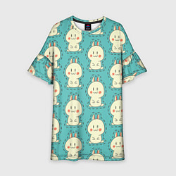 Платье клеш для девочки Вырежи зайчат, цвет: 3D-принт