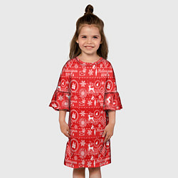 Платье клеш для девочки Посылка от Деда Мороза, цвет: 3D-принт — фото 2