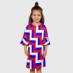 Платье клеш для девочки Плетение триколор, цвет: 3D-принт — фото 2