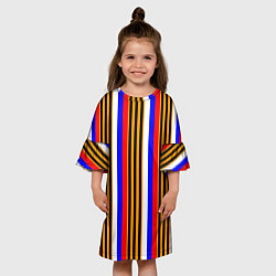 Платье клеш для девочки Полосы триколор георгиевская лента, цвет: 3D-принт — фото 2