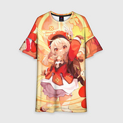 Платье клеш для девочки Genshin Impact - Klee, цвет: 3D-принт