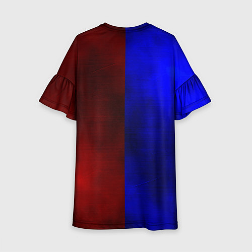 Детское платье Половина синяя, половина красная / 3D-принт – фото 2