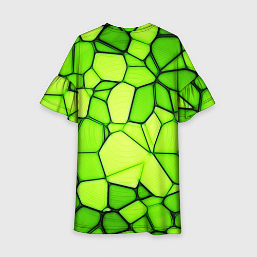 Детское платье Неоновые салатовые осколки / 3D-принт – фото 2