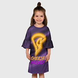 Платье клеш для девочки Cheese Nachos, цвет: 3D-принт — фото 2