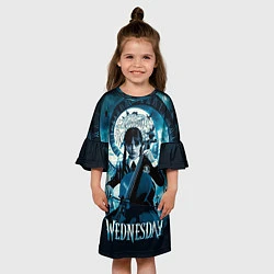 Платье клеш для девочки Wednesday Addams 2022, цвет: 3D-принт — фото 2