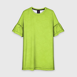 Платье клеш для девочки Текстурированный ярко зеленый салатовый, цвет: 3D-принт
