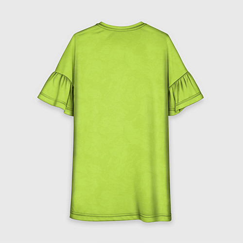 Детское платье Текстурированный ярко зеленый салатовый / 3D-принт – фото 2