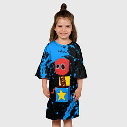 Платье клеш для девочки Бокси Бу: персонаж Поппи Плейтайм, цвет: 3D-принт — фото 2