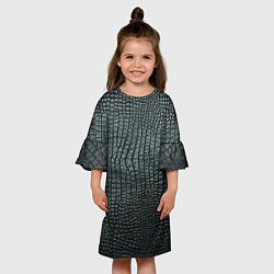 Платье клеш для девочки Кожа крокодила - fashion, цвет: 3D-принт — фото 2