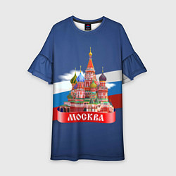 Платье клеш для девочки Москва Кремль, цвет: 3D-принт