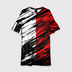 Детское платье Белые и красные полосы