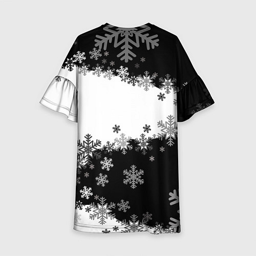 Детское платье Сноуборд черно-белый / 3D-принт – фото 2