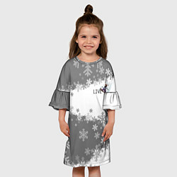 Платье клеш для девочки Сноуборд серый, цвет: 3D-принт — фото 2