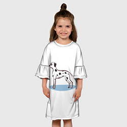 Платье клеш для девочки Собака Далматин, цвет: 3D-принт — фото 2
