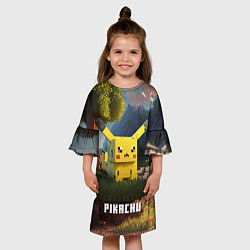 Платье клеш для девочки Pokеmon Pikachu, цвет: 3D-принт — фото 2