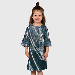 Платье клеш для девочки Ледяные трещины на замерзшем море, цвет: 3D-принт — фото 2