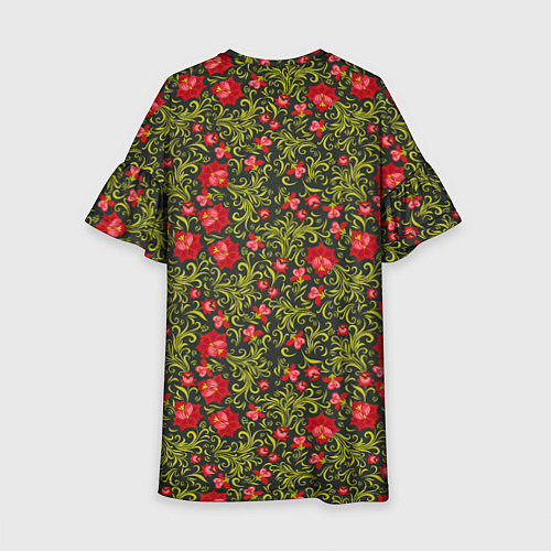 Детское платье Русские цветочные узоры / 3D-принт – фото 2
