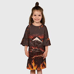 Платье клеш для девочки Nissan Skyline in fire, цвет: 3D-принт — фото 2