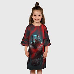 Платье клеш для девочки Брутальный оборотень, цвет: 3D-принт — фото 2