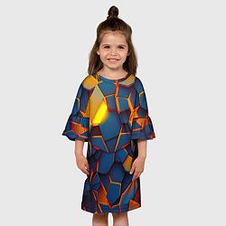 Платье клеш для девочки Плитки со свечением, цвет: 3D-принт — фото 2